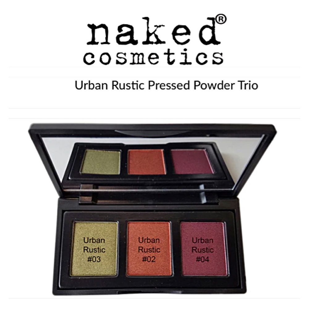 Naked Cosmetics Urban Rustic Eyeshadow Trio Pressed Powders High Pigment Brights